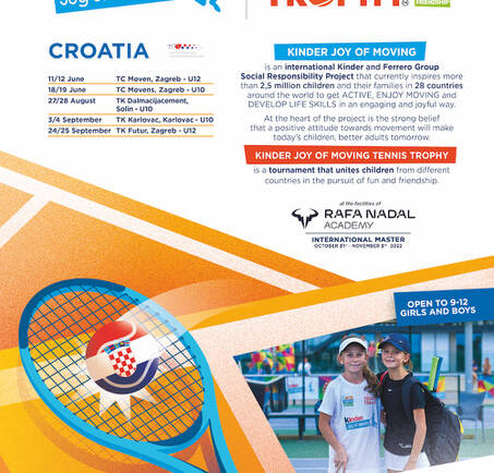 Ove godine u Hrvatskoj pet turnira iz serije Kinder Joy of moving