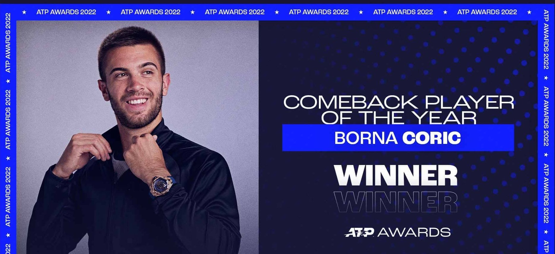 Borna Ćorić dobio je nagradu “Povratnika godine” na ATP Touru
