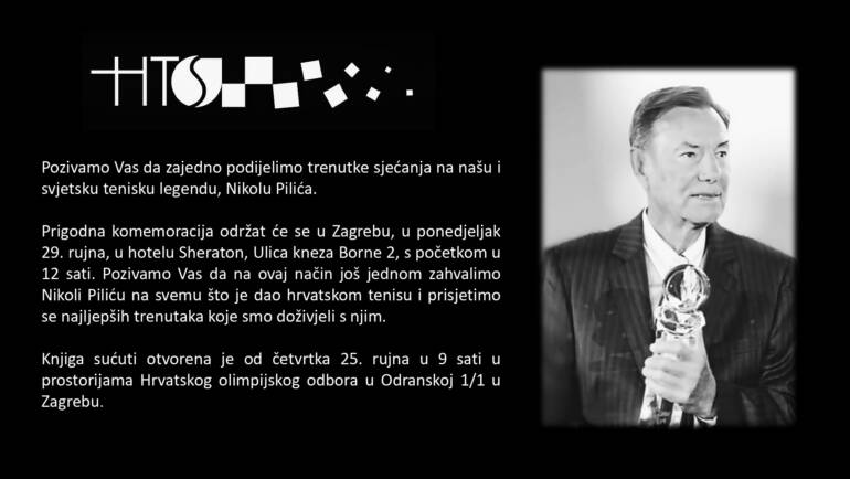 Komemoracija za Nikolu Pilića u ponedjeljak u Zagrebu
