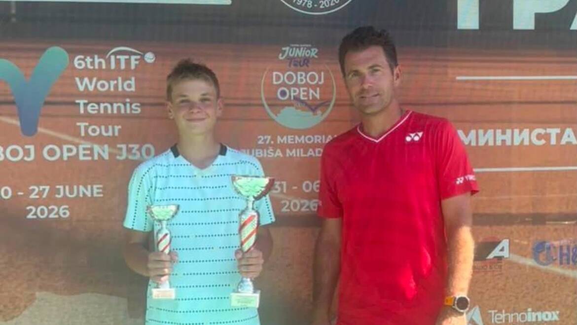 Leon Motušić do finala Tennis Europe turnira u Doboju, s Lukom Mitrovićem do naslova u paru